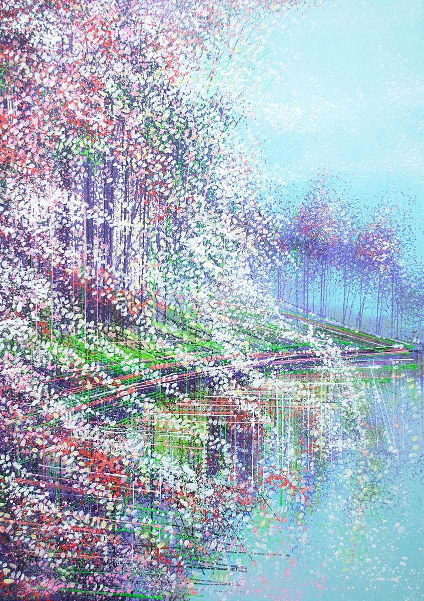  Spring Blossom Trees Reflected By Marc Todd, 17 X 23, Artwork For Sale On Artfinder