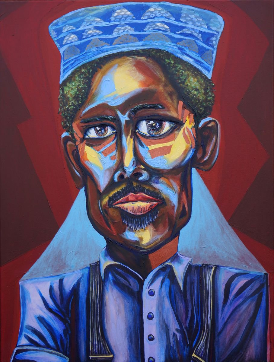 Impressionistic Portrait Acrylic Painting By Kimi Kaa, 30 X 40", John Birks "Dizzy" Gillespie (Jazz Series), Original Artwork