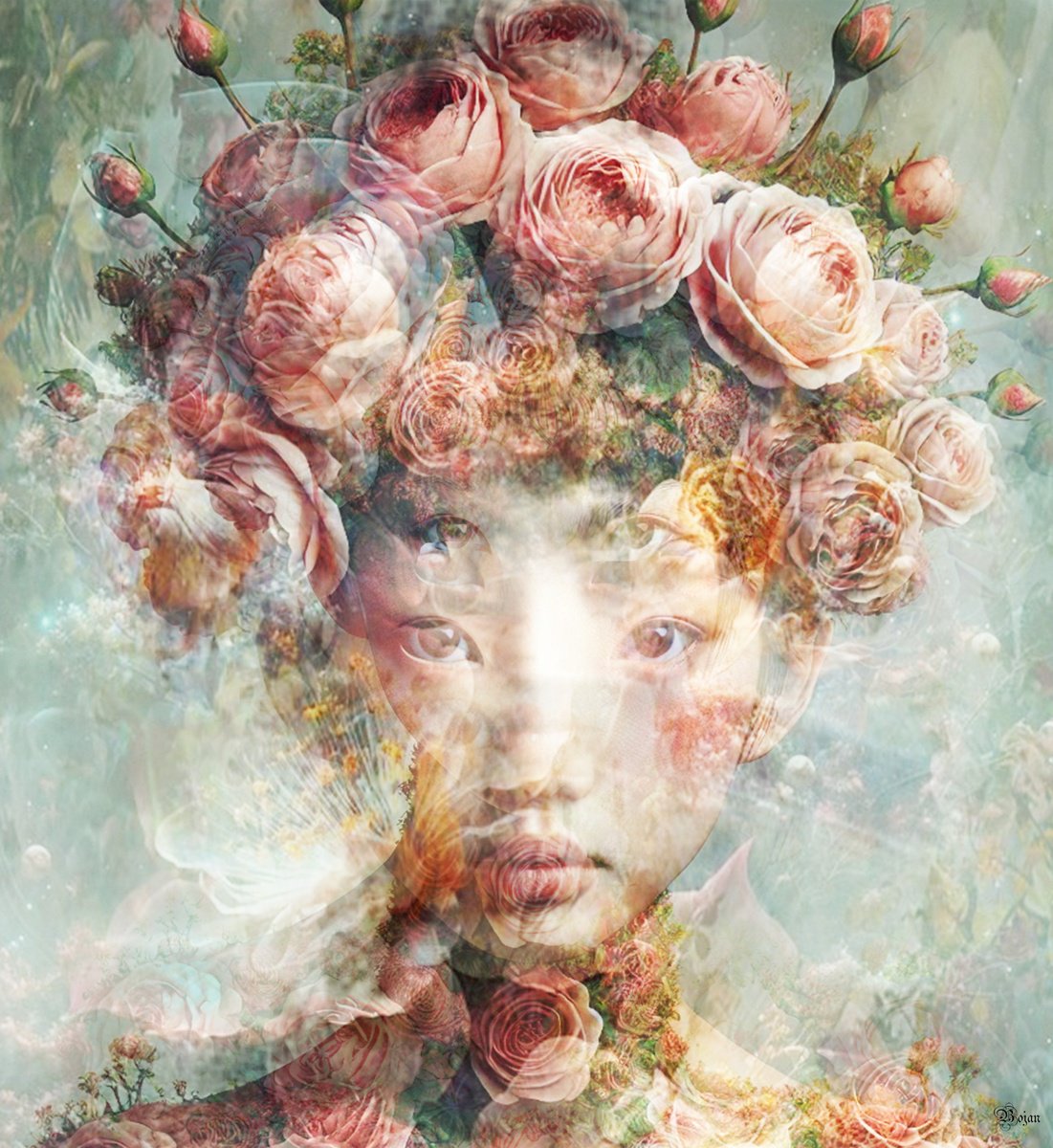 Illustrative Portrait Photograph By Bojan Jevtic, 36 X 39, Open Your Eyes, Original Artwork