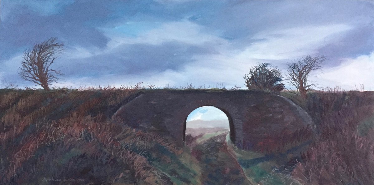 Impressionistic Landscape Oil Painting By Stephen Howard Harrison, 32 X 16", Abandoned Bridge, Pittenweem, Original Artwork