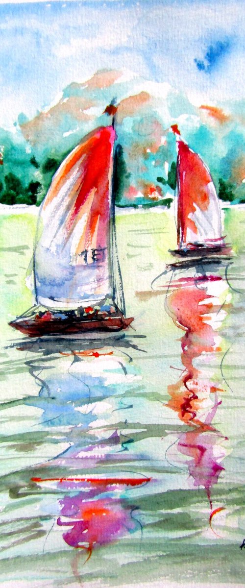 Sailboats together by Kovács Anna Brigitta
