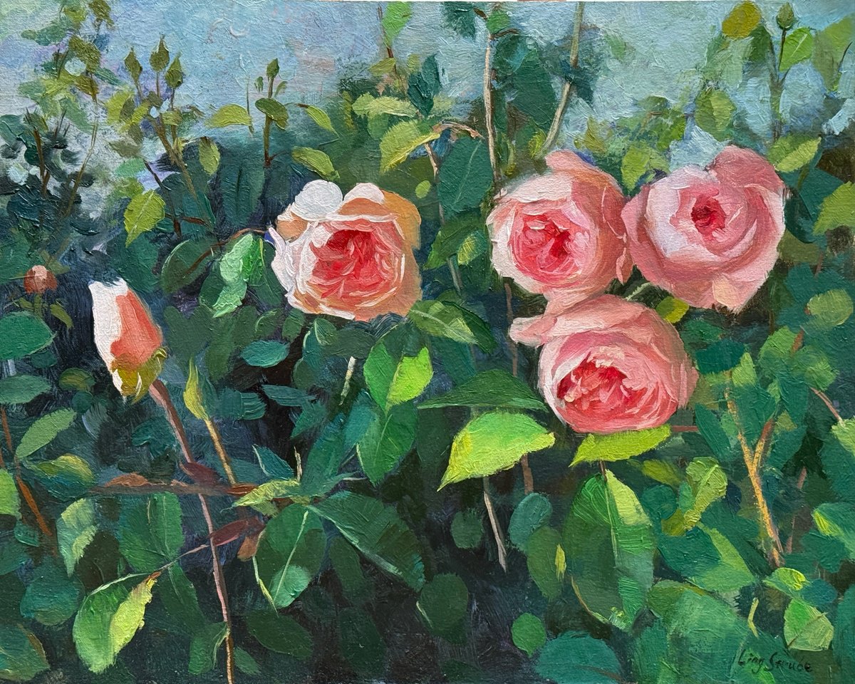 Summer Garden By Ling Strube, 20 X 16, Artwork For Sale On Artfinder