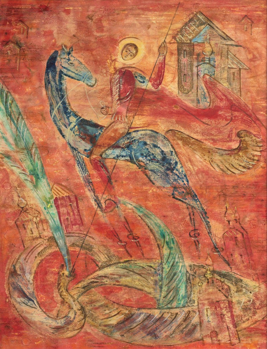 Expressive Portrait Painting By Victoria Alferonok, 20 X 26", Legend Of Yuriev Hill, Original Artwork