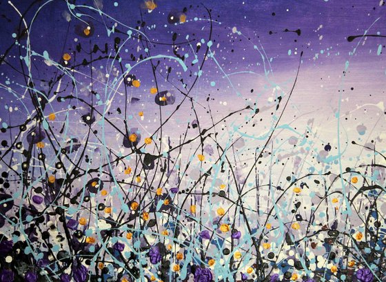 Star Rise #5 - Large original abstract floral painting