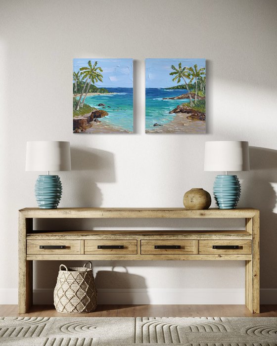 Tropical retreat diptych