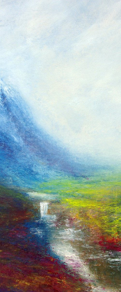 Linn of Fee moorland waterfall mountain scene by oconnart