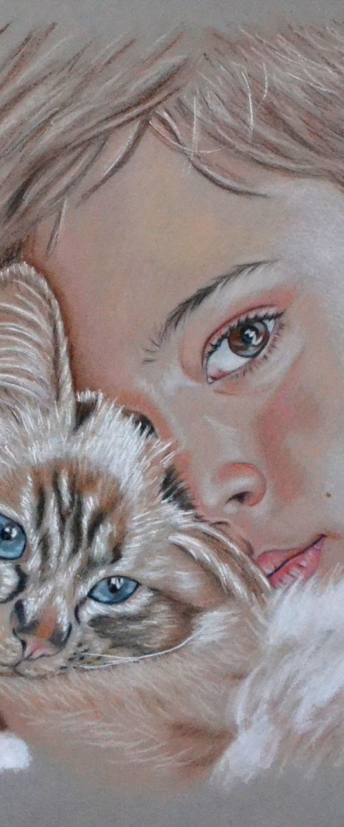 "Ragazzo con gattino" by Monika Rembowska
