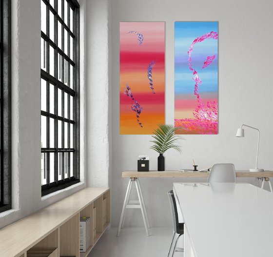 Spring coming, Full Series, Diptych, n° 2 Paintings