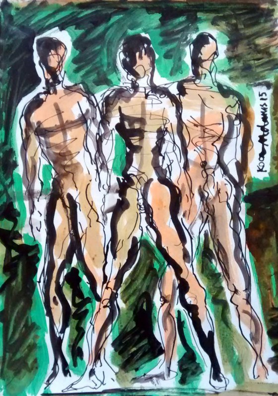 Three Male Figures