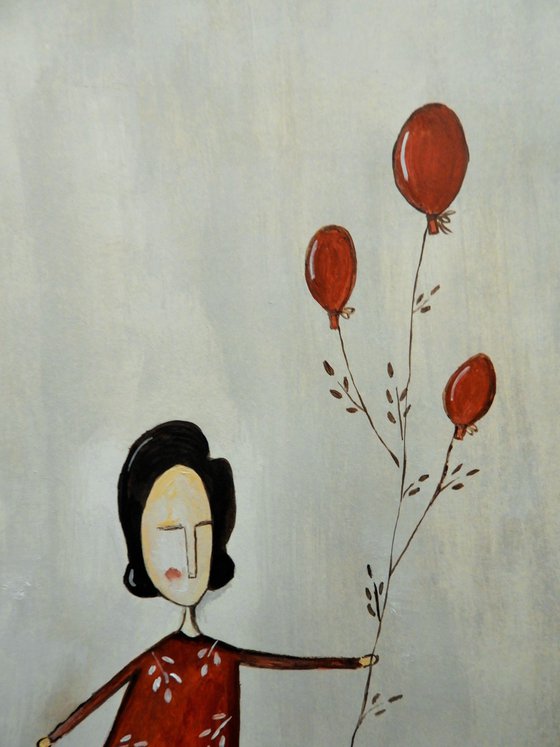 The girl and the balloons