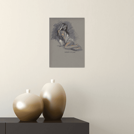 draped female nude