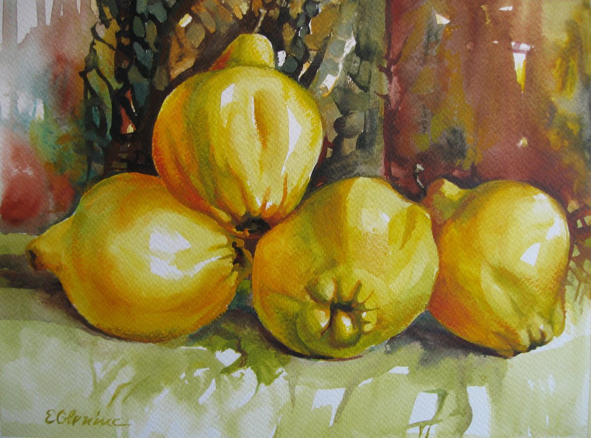 Impressionistic Still Life Acrylic Painting By Elena Oleniuc, 13 X 9, Autumn Harmony, Original Artwork