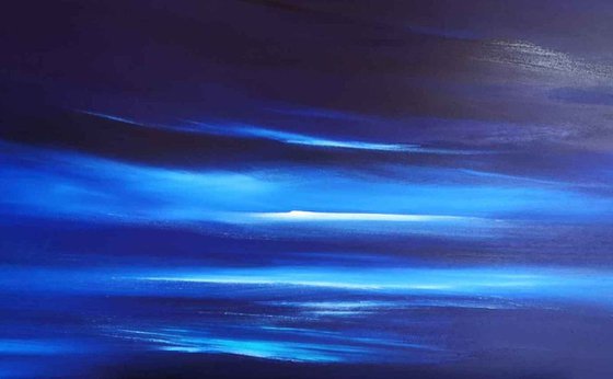 Moonlight Shimmers - Panoramic Seascape