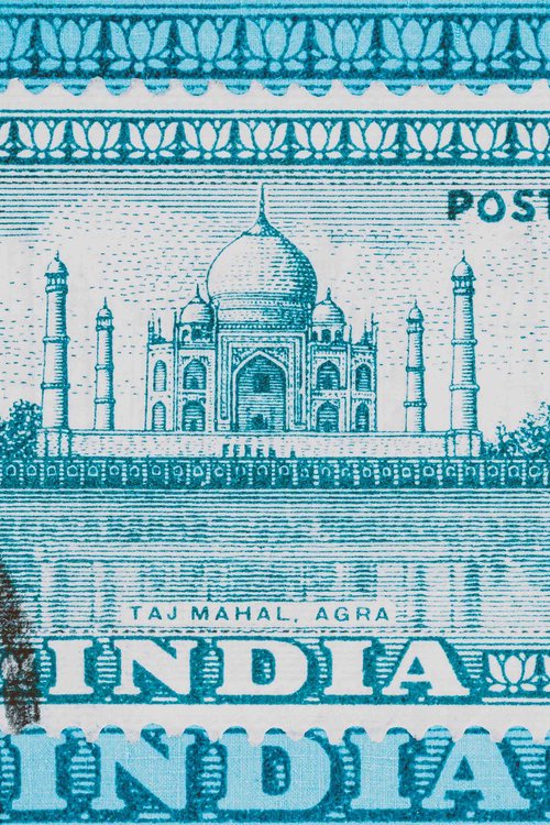 Taj Mahal 1949 - India Stamp Collection Art by Deborah Pendell