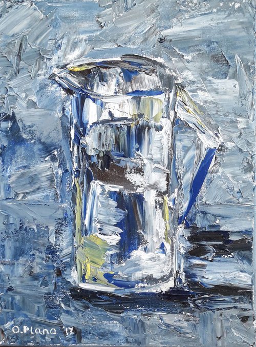 Blue Glass Gar - oil, 23x30cm by Olly Plano