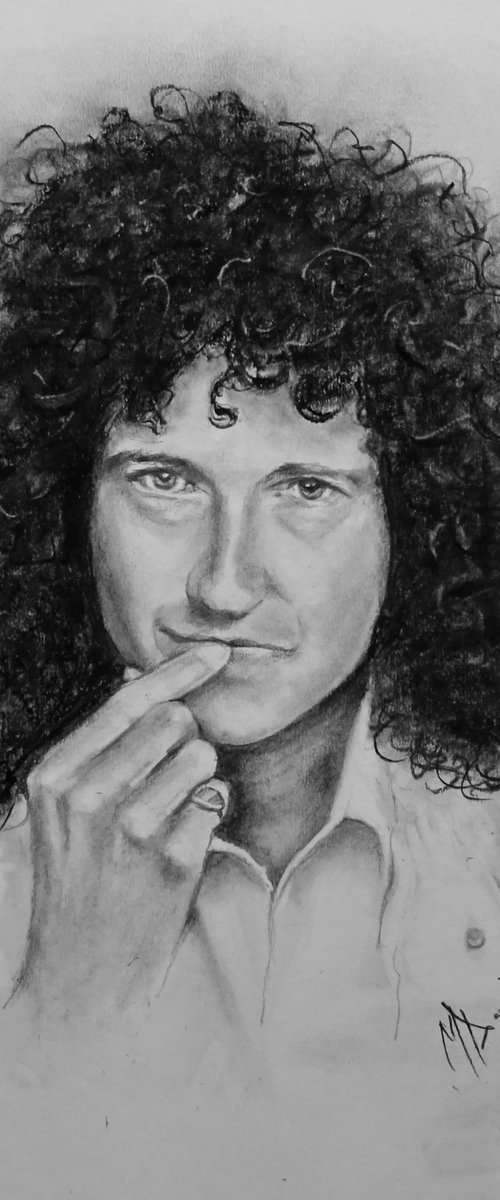 Brian May by Mel Davies Original Art