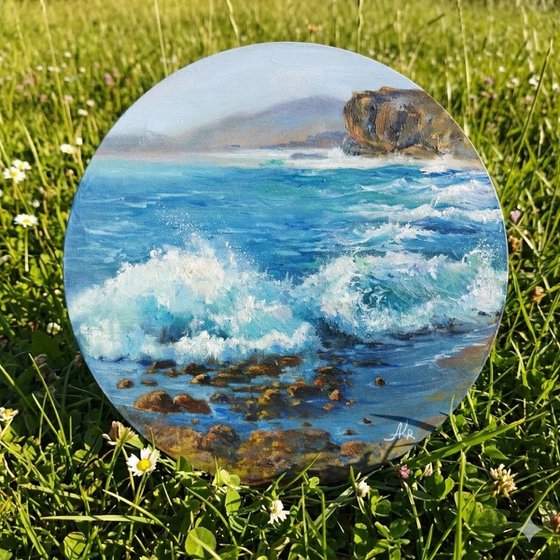 Crashing Waves at the Rocky Shore