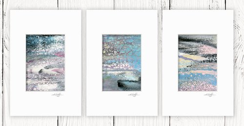 Abstract Dreams Collection 3 - 3 Small Matted paintings by Kathy Morton Stanion by Kathy Morton Stanion