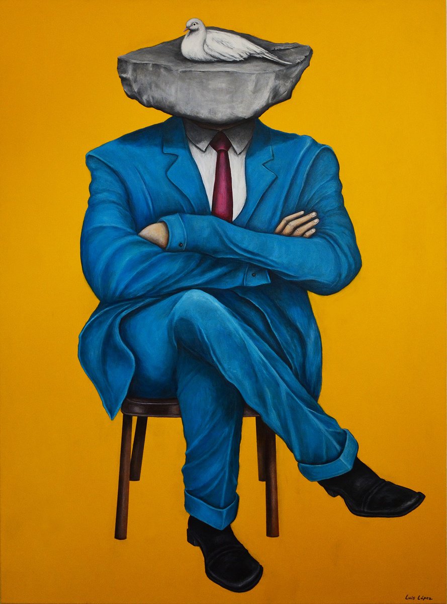 Surrealistic Acrylic Painting , Ein-Stein By Luis Lopez Caban, 41 X 57, Artwork For Sale On Artfinder