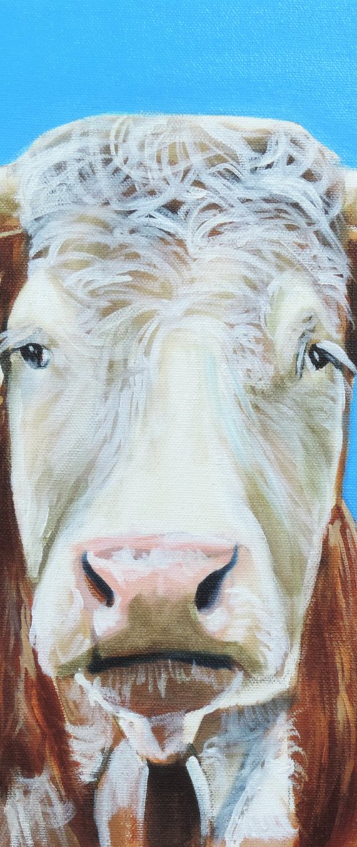 Cow portrait painting by Gordon Bruce