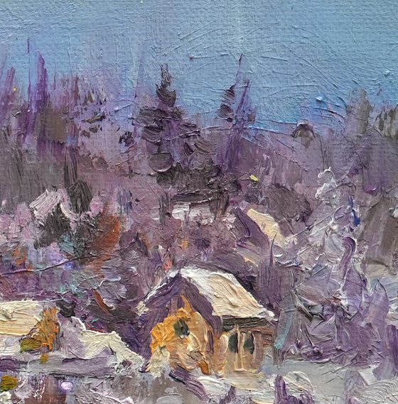 Winter Village by the River