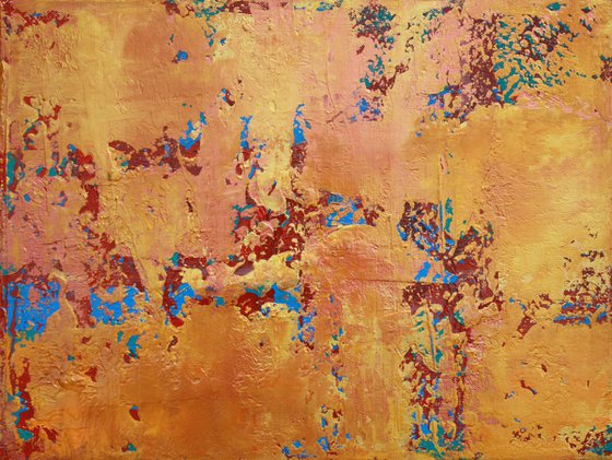 Gold Copper Blue Abstract Concept II