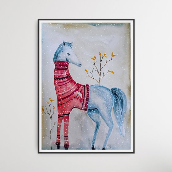 Horse with sweater