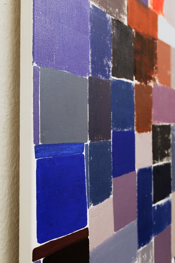 Squares / Orange Blue Grey
