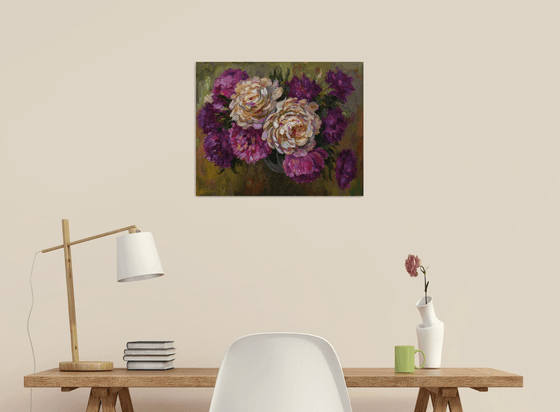 Bright Bouquet Of Peonies - floral still life