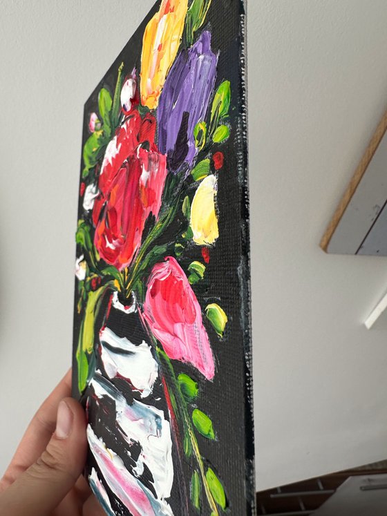 Flowers with black background