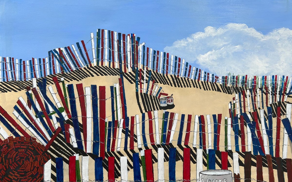 Photorealistic Landscape Oil Painting By Ken Vrana, 53 X 33", 4Th Of July Prep, Original Artwork