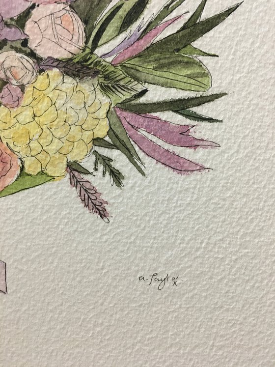 Flower watercolour painting
