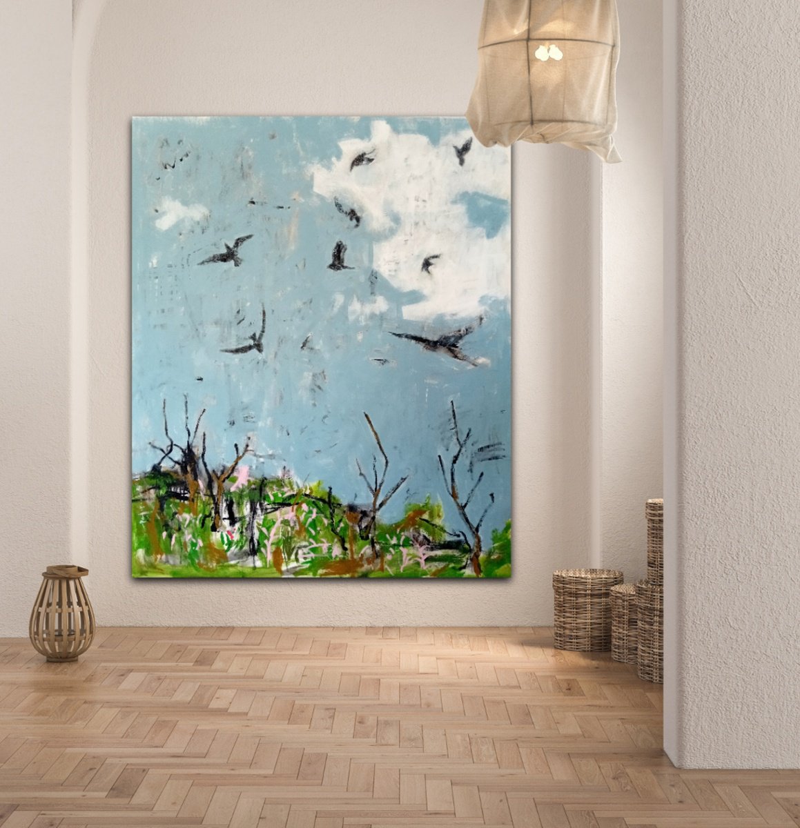 Abstract Animal Acrylic Painting By Dimitris Pavlopoulos, 61 X 73, My Autumn, Original Artwork