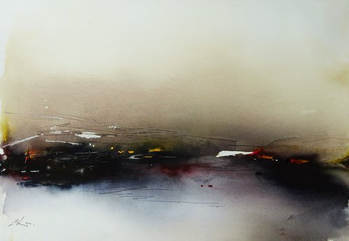 Somewhere #1. Abstract watercolour painting. by Graham Kemp