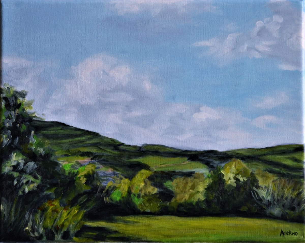 Impressionistic Landscape Oil Painting By Afekwo, 12 X 10, The Alps, Original Artwork