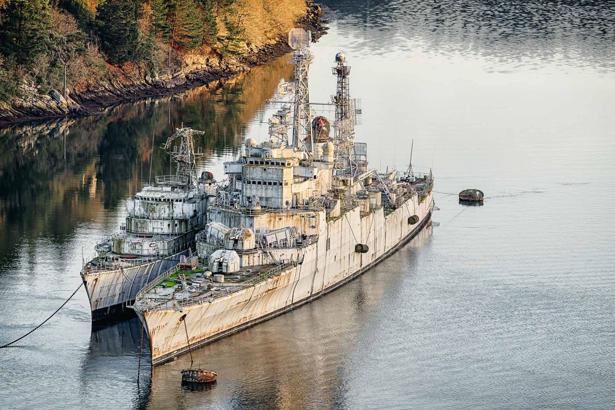 Photorealistic Cityscapes Photograph By Michael Schwan, 51 X 35", The Ghost Ship I, Original Artwork