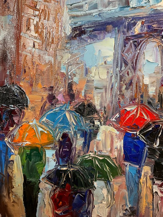New York umbrellas. Pastel mood