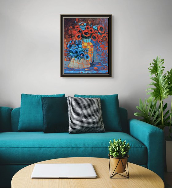 Red and Blue Bouquet