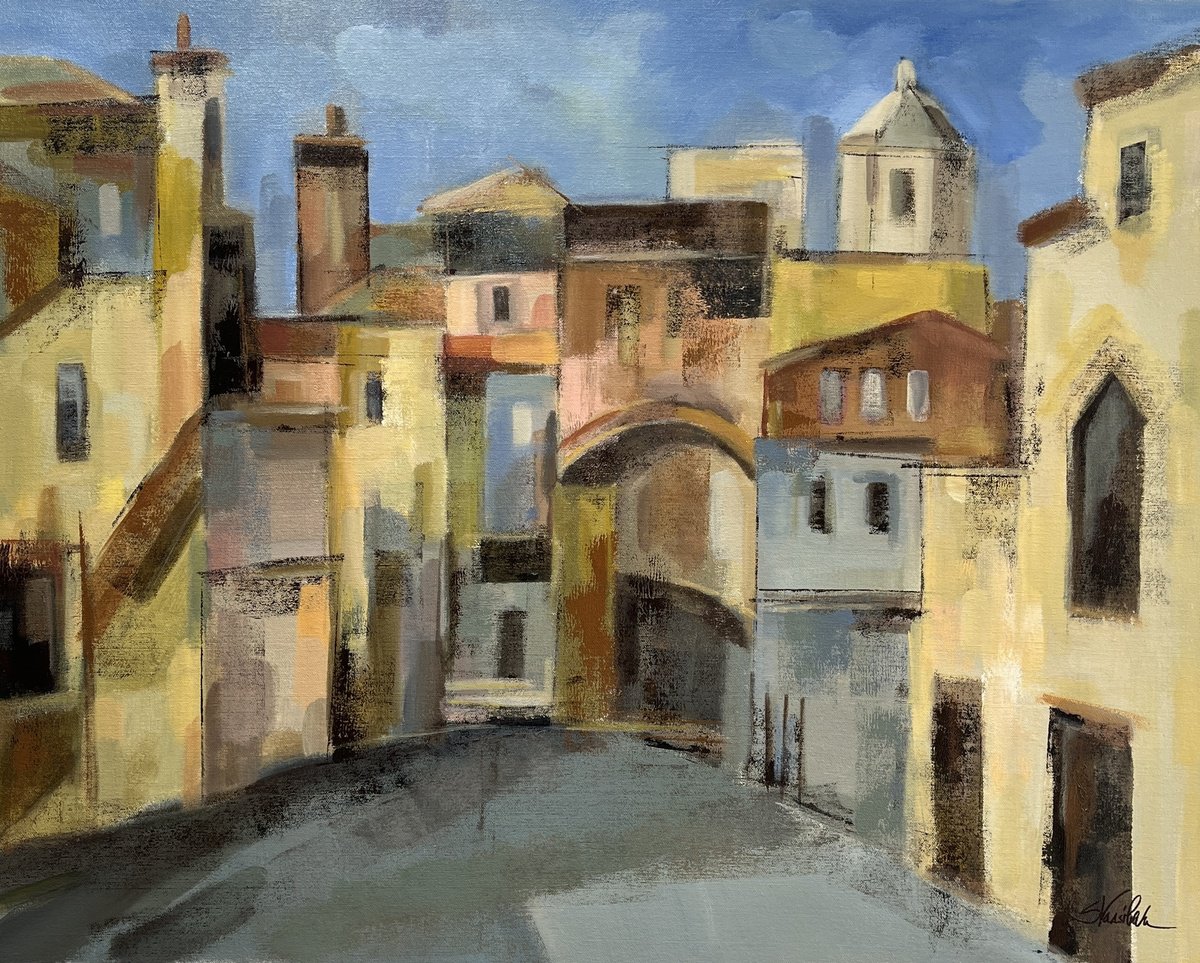  Old Town Square By Silvia Vassileva, 30 X 24, Artwork For Sale On Artfinder