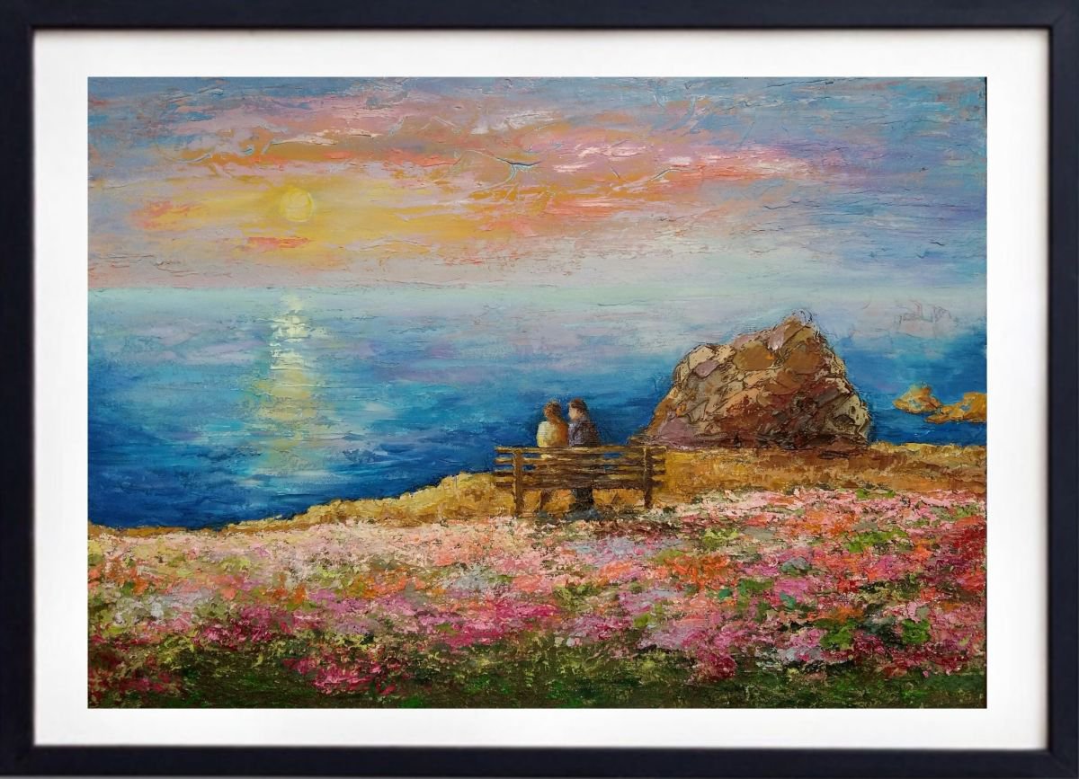 Spring in Opal Cliffs, 7050 cm, original, Free Shipping by Larissa Uvarova