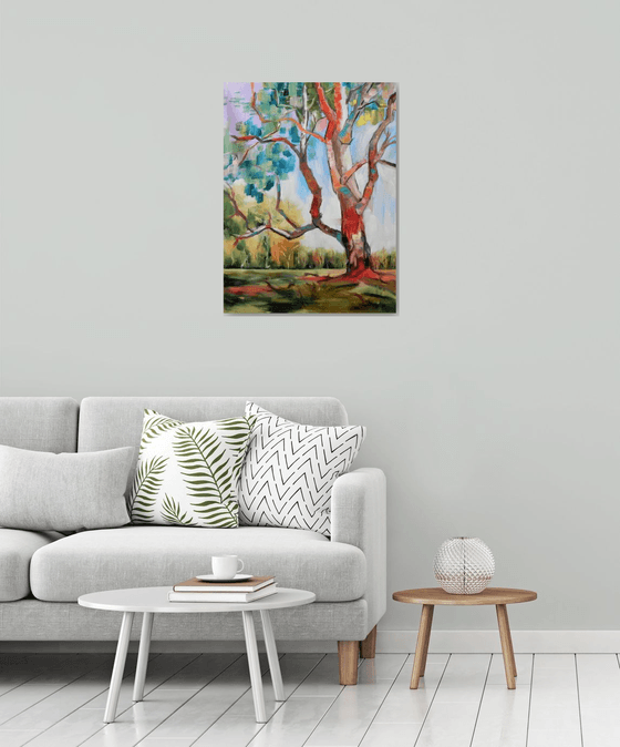 Abstract bright tree. Oil painting by Vita Schagen | Artfinder