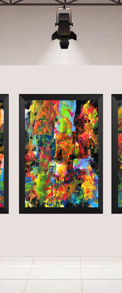 A Journey Through Color - Triptych by Juan Jose Garay