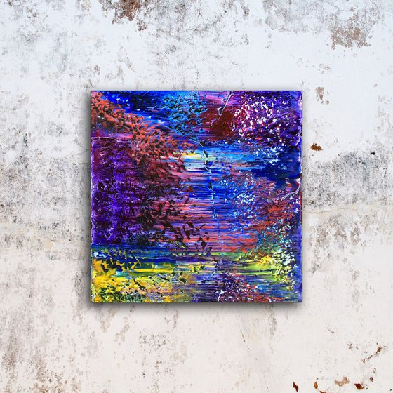 "All A Blur" - FREE USA SHIPPING - Original PMS Textured Oil Painting On Canvas - 20 x 20 inches