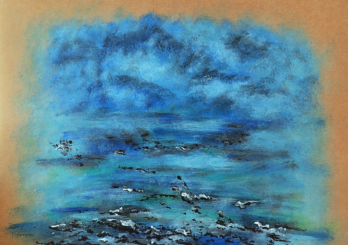 Impressionistic Abstract Acrylic Painting By Thierry Vobmann. Abstract ., 17 X 12", Natural Style 46, Original Artwork