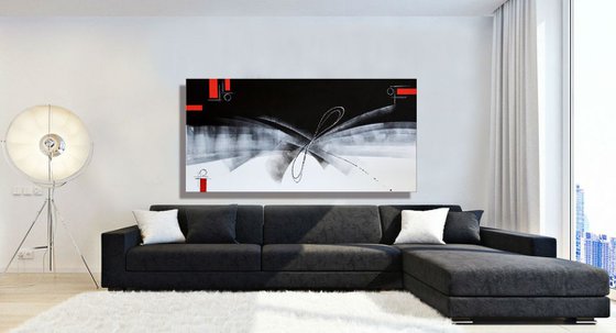 Take Me To Infinity - Large abstract art – Black & White Art - Expressions of energy and light.