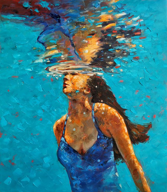 In the pool  80x70cm ,oil/canvas, ready to hang
