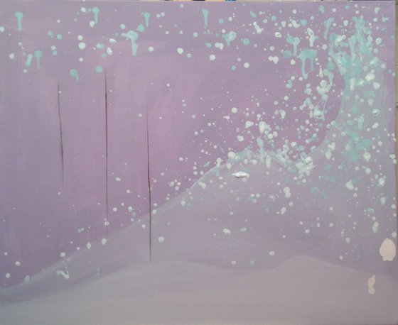 Fontana meet Pollock in a lilac wave