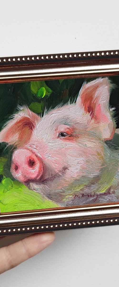 Pig painting by Nataly Derevyanko