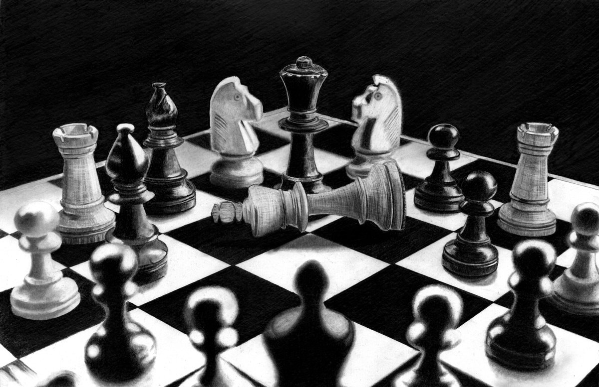 Photorealistic Pencil Drawing , Checkmate By Paul Stowe, 18 X 12, Artwork For Sale On Artfinder