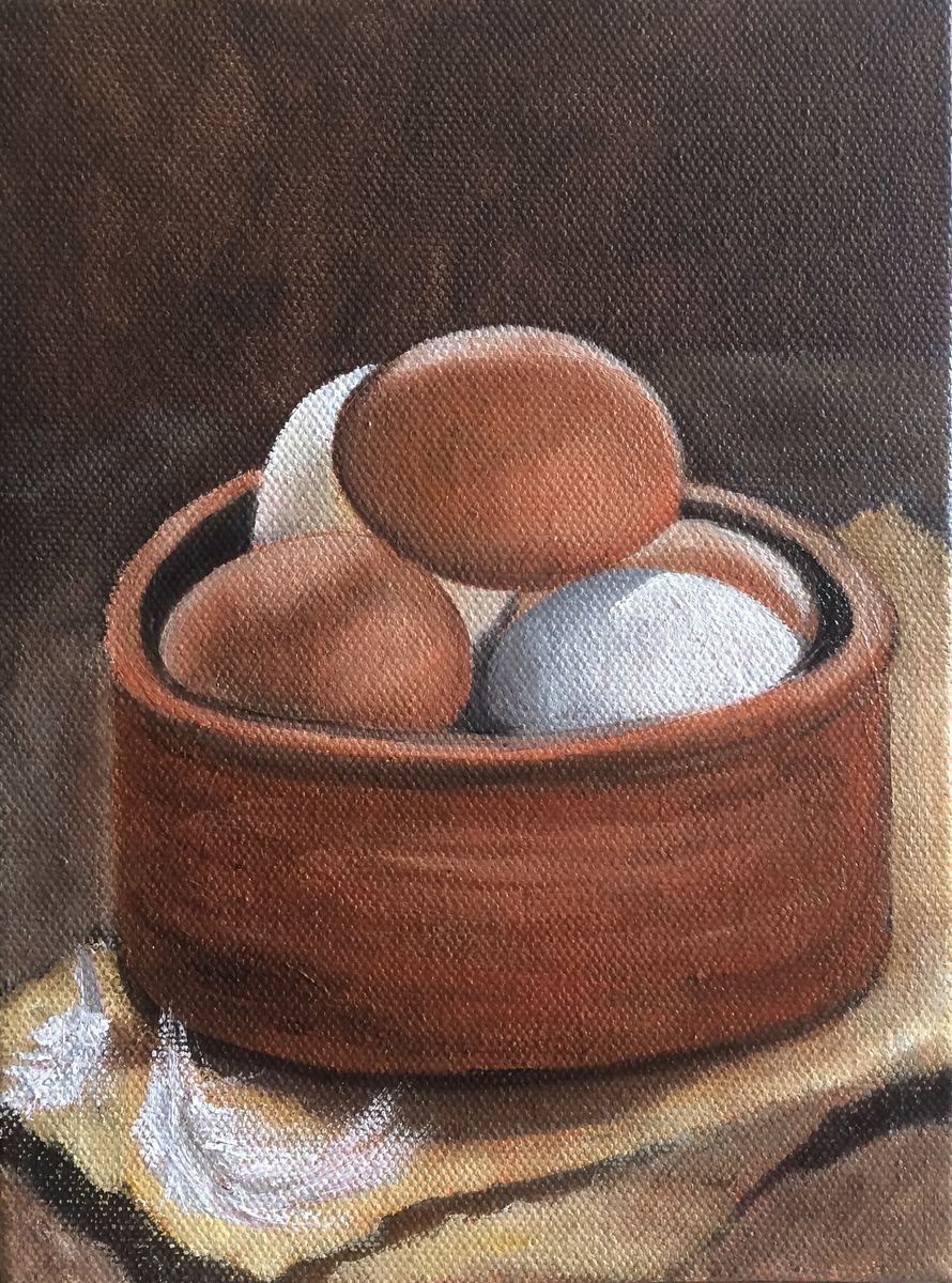 Still life with eggs by Ira Whittaker